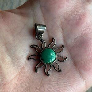 Charles Albert Green Sun Pendant Necklace